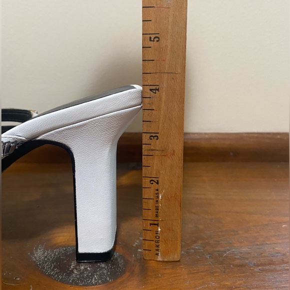 Nine West Silver & White Strappy Heels - Picture 3 of 5